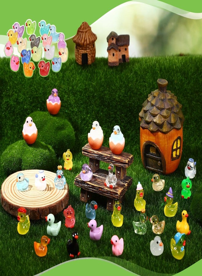 GGSTDDUP 109PCS Luminous Mini Resin Ducks, 10 Series Tiny Duck Bulk Glow in The Dark, Cute Tiny Ducks Resin Miniatures for Fairy Garden, Dollhouse, Aquarium, Potted, Cake Topper, Miniature Landscape - Image 5